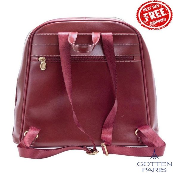 McKlein Moline Leather Business Laptop Tablet Backpack Red Women\'s Bag main image 4